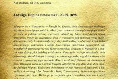 metryka urodzenia Jadwigi Smosarskiej