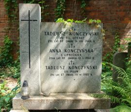 grób Tadeusza Konczyńskiego na Starych Powązkach / źródło: cmentarze.um.warszawa.pl